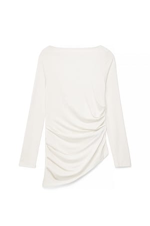 White Draperad topp med öppen rygg