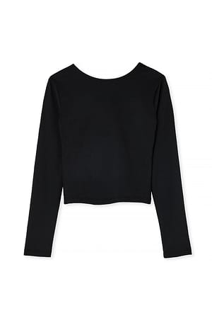 Black Open Back Jersey Top