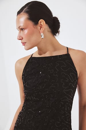 Black Top van kant met open rug