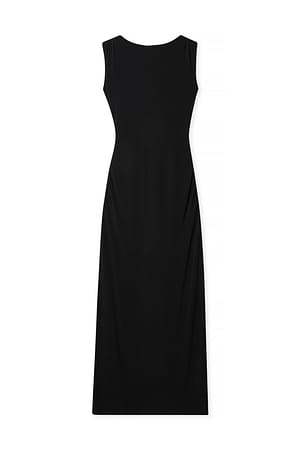 Black Open Back Maxi Dress