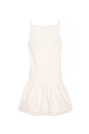 White Open Back Mini Frill Dress