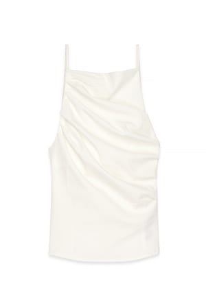 White Open Back Tie Top