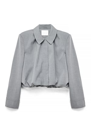 Grey Melange Oversized bomberjack