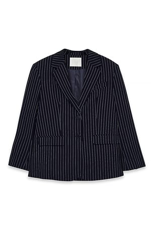 Navy Stripe Oversized blazer med striper