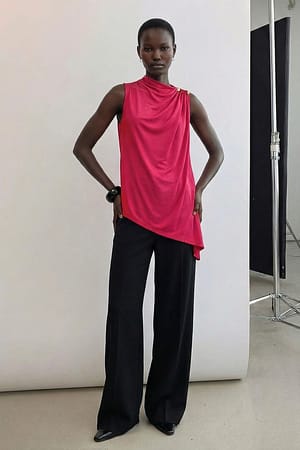 Red Oversized top met gesp