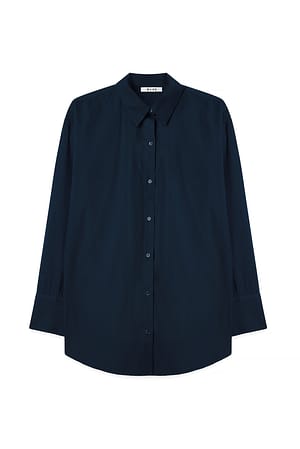 Navy Oversize-Baumwollshirt