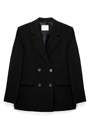 Black Oversized Double Breasted Blazer