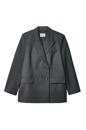 Dark Grey Blazer croisé surdimensionné