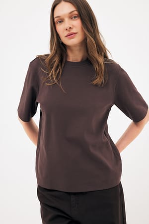 Brown Oversize-T-Shirt aus schwerer Baumwolle