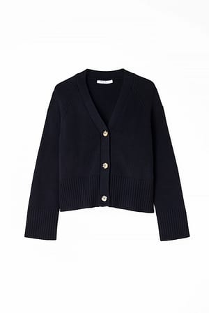 Black Oversize stickad kofta