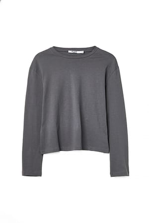 Dark Grey Oversized Long Sleeved Top