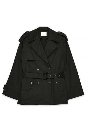 Black Trencita midi oversize