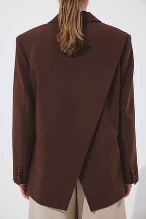 Brown Oversize-Blazer mit offenem Rücken