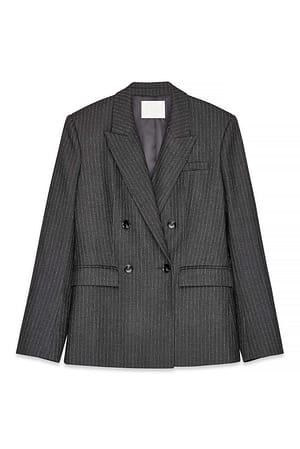 Stripe Blazer oversize en tissu rayé doux