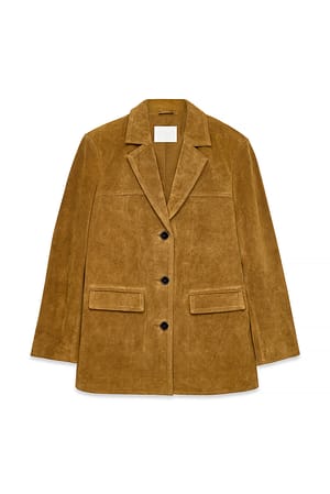 Medium Brown Oversize-Blazer aus Wildleder