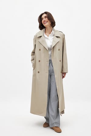 Beige Oversize-Trenchcoat