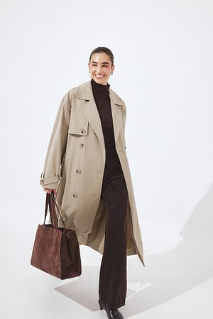 Beige Oversized trenchcoat