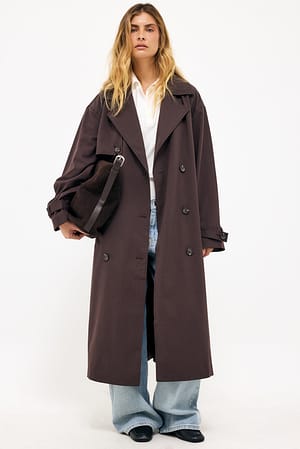 Brown Oversized trenchcoat
