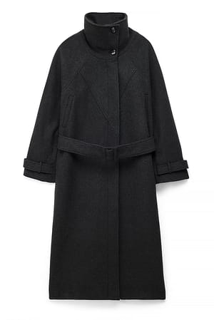 Grey Oversize-Wollmantel