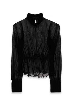 Black Peplum-bluse