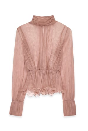 Dusty Pink Peplum-bluse