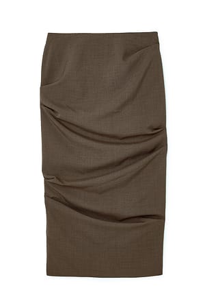 Brown Skjørt med plisserte detaljer