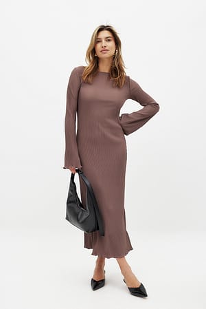 Brown Midikleid mit Falten