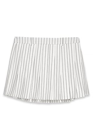Cream/Black Plisseret miniskørt