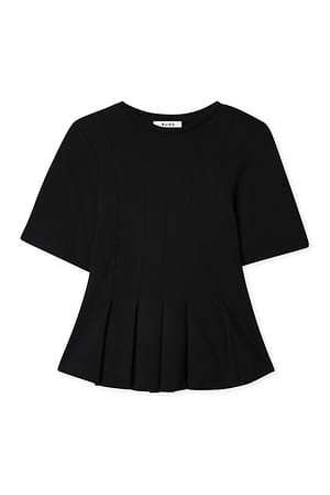 Black Pleated Tee