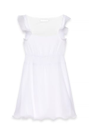 White Plisserad miniklänning