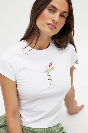Rainbow Glass Økologisk t-shirt med print til baby