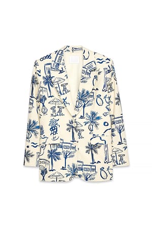 Blue Print Blazer med tryck
