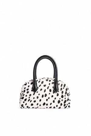 Dalmatian Print Håndtaske i læder med print
