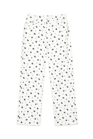 Flower Print bedruckte gerade Jeans mit mittlerer Taille