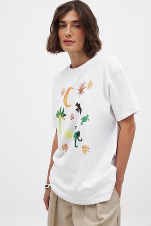 Marrakech Oversize-T-Shirt mit Rundhalsausschnitt und Print