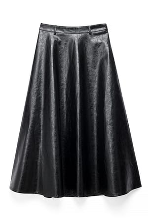 Black weiter PU-Midirock