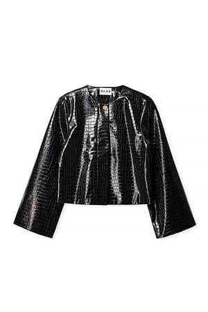 Black PU Zip Jacket
