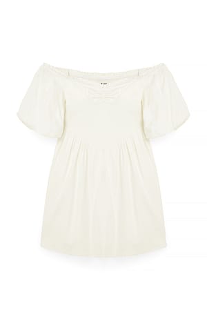 White Puff Sleeve Off Shoulder Mini Dress