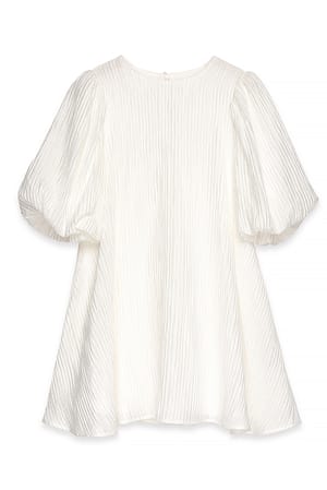 White Puff Sleeve Volume Mini Dress
