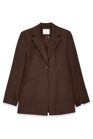 Brown Almindelig lang blazer