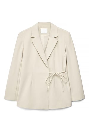 Sand Regular-Blazer mit Schnürdetail