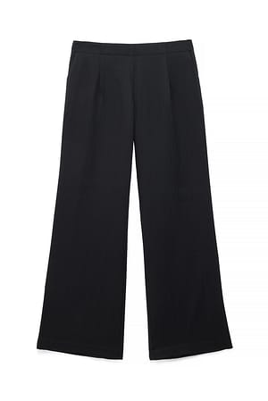 Black Relaxed Lyocell Blend Pants