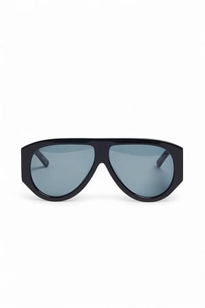 Black Retro solbriller i acetat