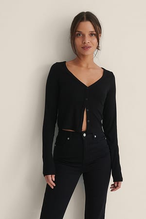 Black Vest Met Knopen