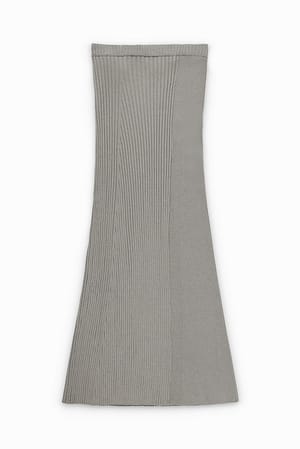 Dark Grey Maxirock aus Rippstrick