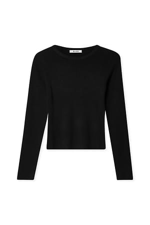 Black Geripptes Strick-Oberteil