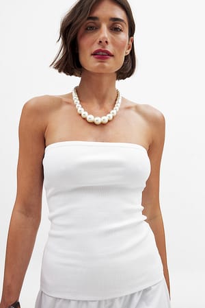 White Top de tubo acanalado