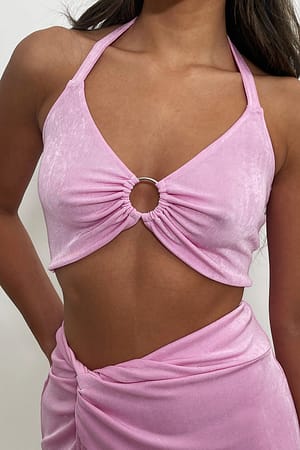 Pink Débardeur dos nu avec anneau