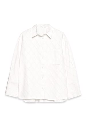 White Denim-Shirt mit Riss-Detail