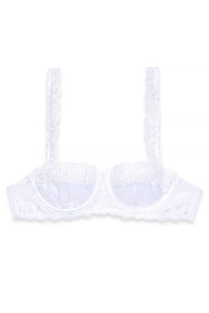 White Romantic Lace Balconette Bra